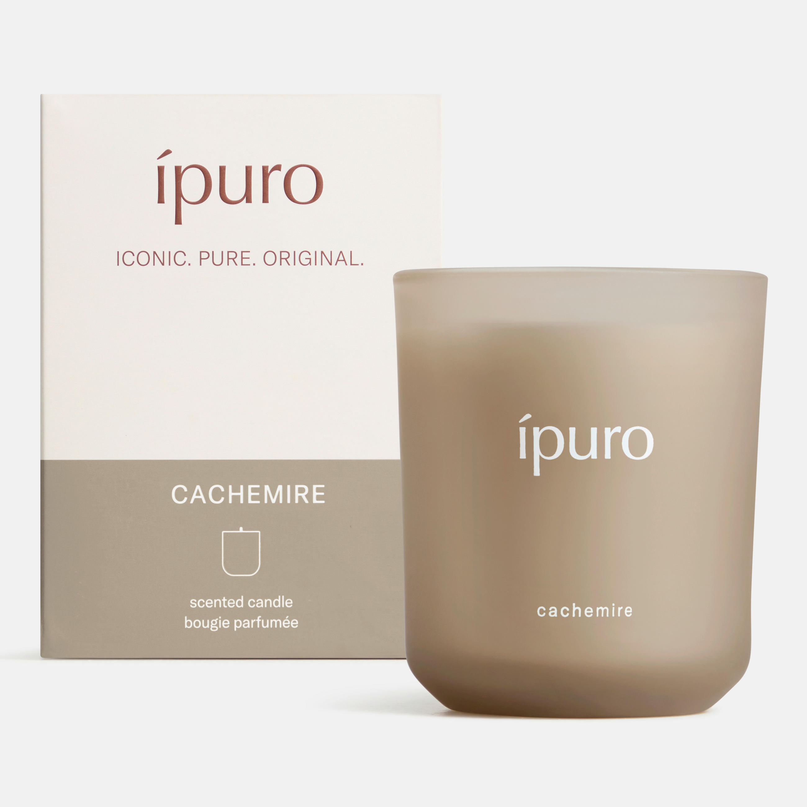 VONNÁ SVIEČKA  - cappuccino, Basics, sklo (9/9/11,5cm) - Ipuro
