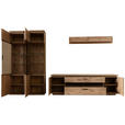 WOHNWAND 4-teilig  in Eichefarben  330/208/50 cm  - Eichefarben/Anthrazit, KONVENTIONELL, Glas/Holzwerkstoff (330/208/50cm) - Cantus