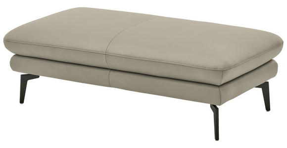 3-SITZER-SOFA in Leder Ecru - Ecru/Schwarz, Design, Leder/Metall (222/86/104cm) - Dieter Knoll