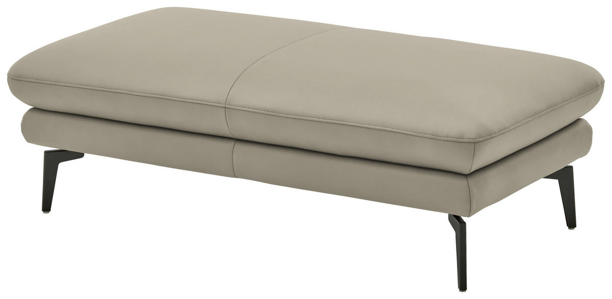 3-SITZER-SOFA in Echtleder Ecru  - Ecru/Schwarz, Design, Leder/Metall (222/86/104cm) - Dieter Knoll