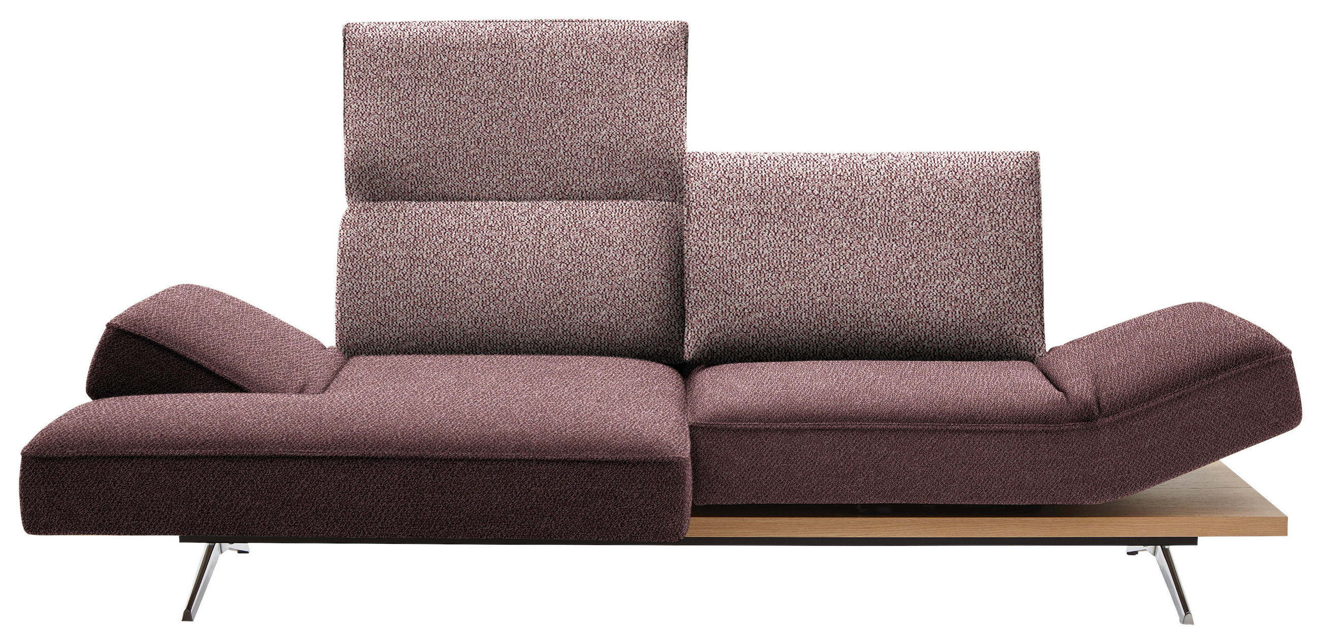 ECKSOFA in Flachgewebe Rosa  132/240 cm  - Chromfarben/Rosa, Design, Holz/Textil (132/240cm) - Koinor