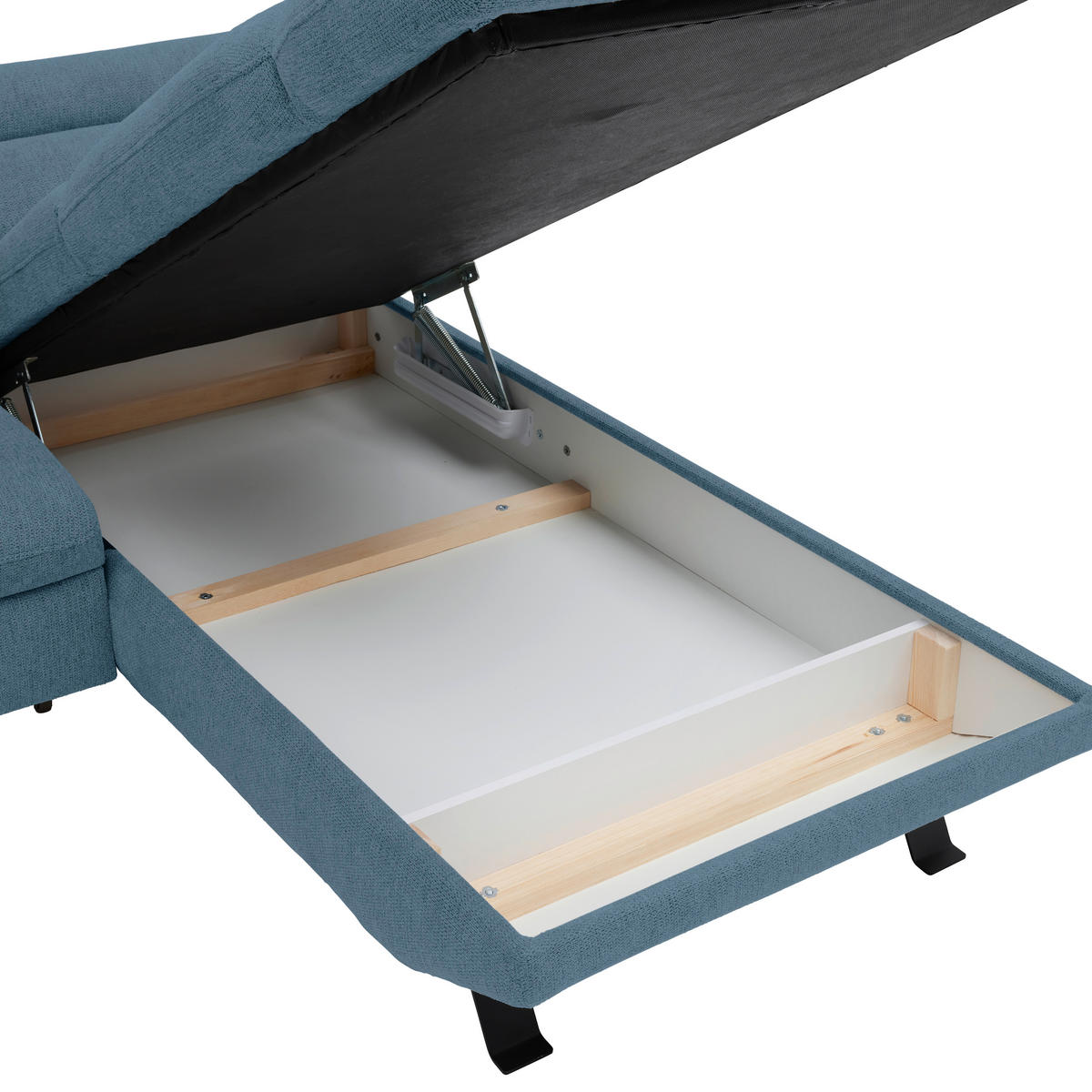 HÖRNSOFFA i vävt tyg mörkblå  - svart/mörkblå, Modern, metall/textil (257/198cm) - MID.YOU