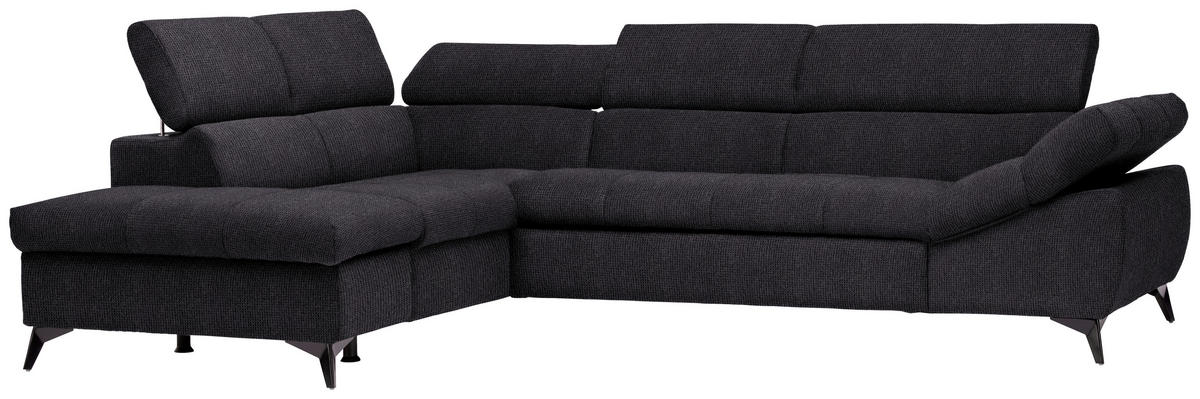 ECKSOFA in Mikrofaser Schwarz  - Schwarz, Design, Kunststoff/Textil (210/279cm) - Livetastic
