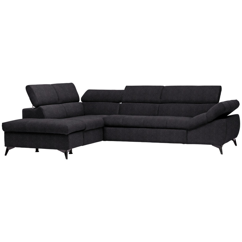 Thumbnail - Stylife Ecksofa, Schwarz, Textil, Uni, 4-Sitzer, Ottomane links, L-Form, 279x210 cm, Stoffauswahl, seitenverkehrt erhält...
