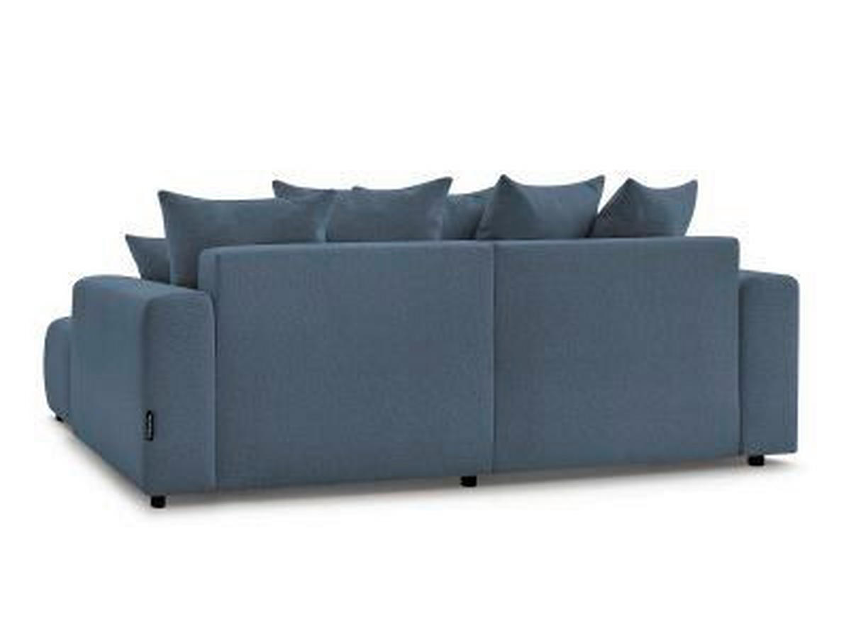 ECKSOFA Ottomane rechts  ATILLA Blau Flachgewebe  - Blau/Schwarz, MODERN, Kunststoff/Textil (244/149cm)