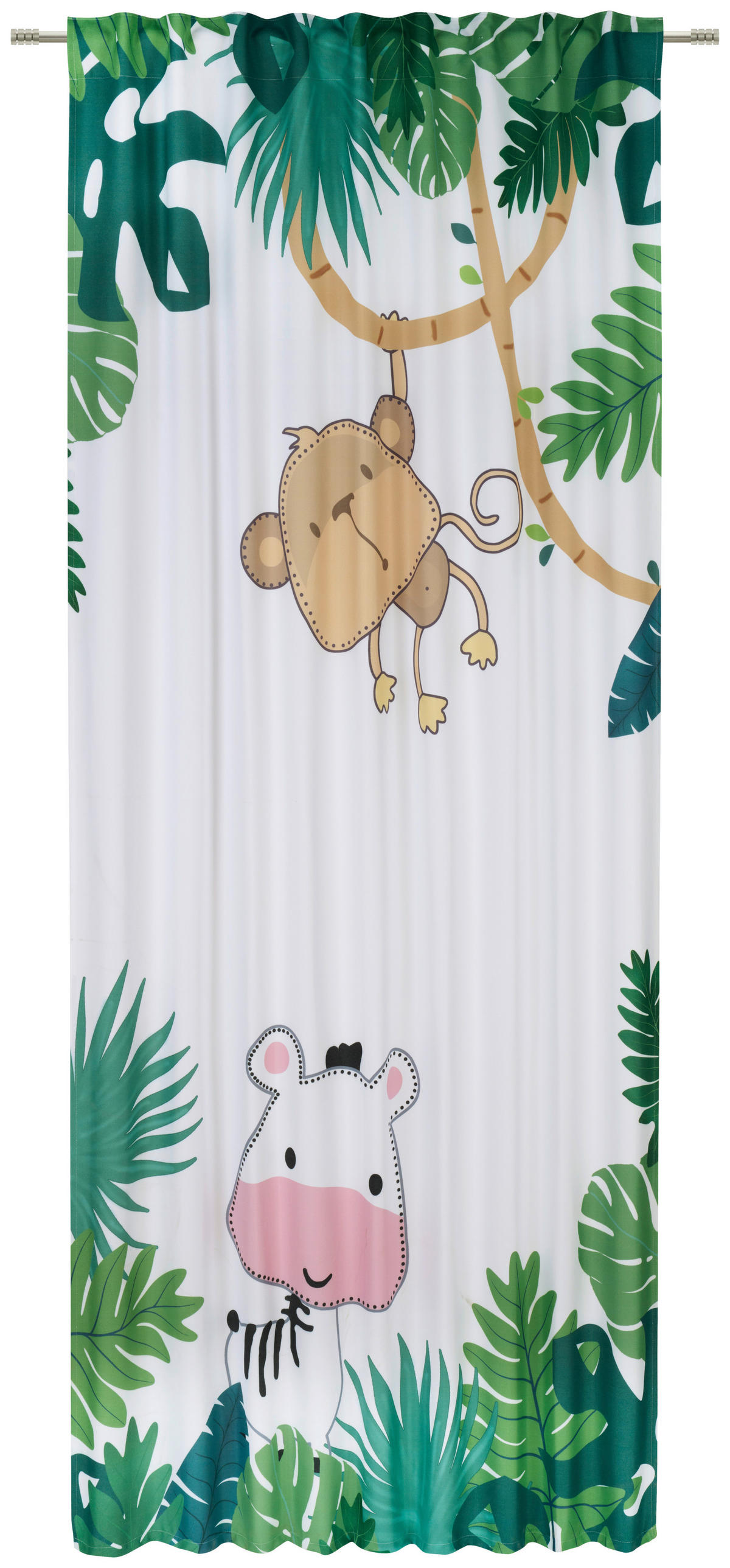 GYEREKFÜGGÖNY  - erdőzöld/fehér, Konventionell, textil (135/245cm) - Ben'n'jen