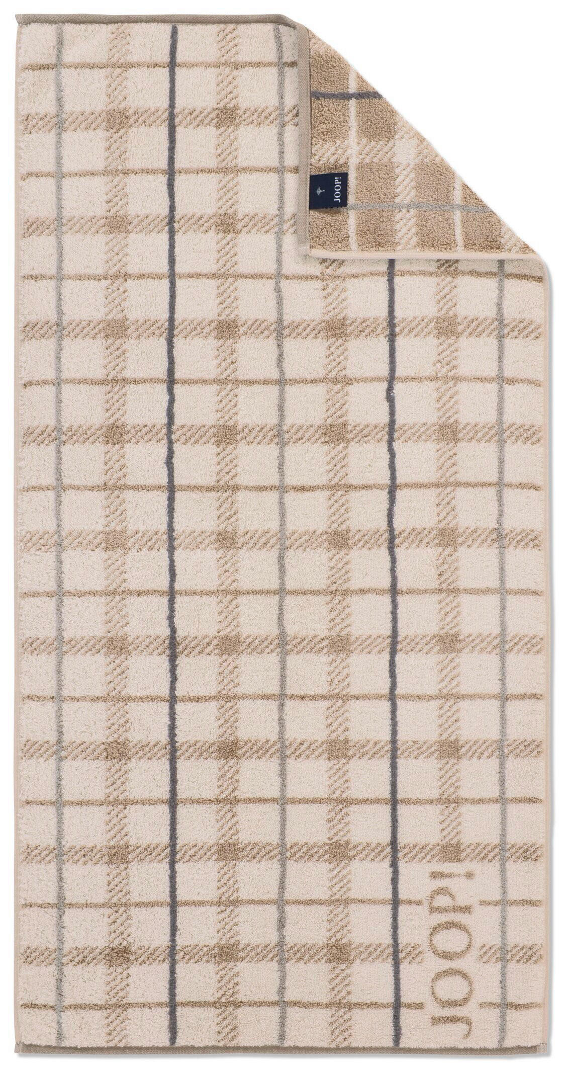 Joop! Handtuch Contour Checked Creme, Beige 50x100 cm
