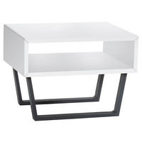 NACHTSCHRANK 50/36/41 cm, Weiß, Schwarz, massiv  - Schwarz/Weiß, Natur, Holz/Metall (50/36/41cm) - Hasena