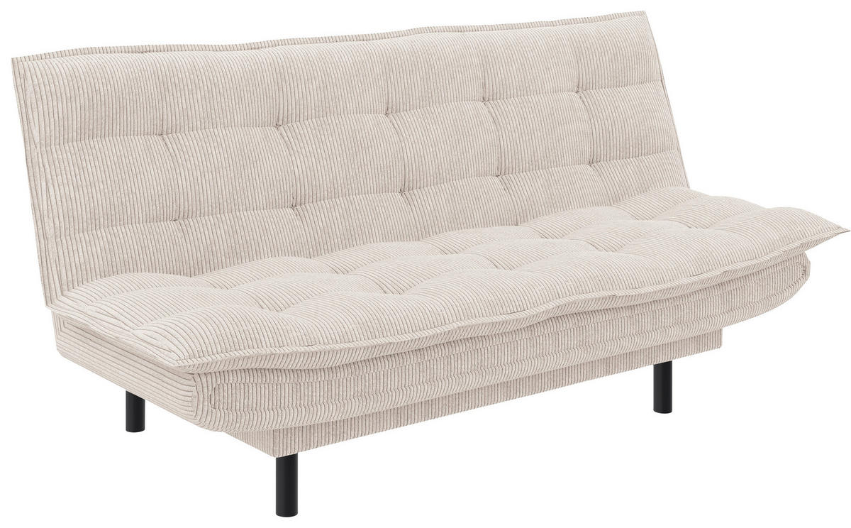SCHLAFSOFA Cord Creme  - Creme/Schwarz, Design, Textil (194/100/90cm) - Ti'me