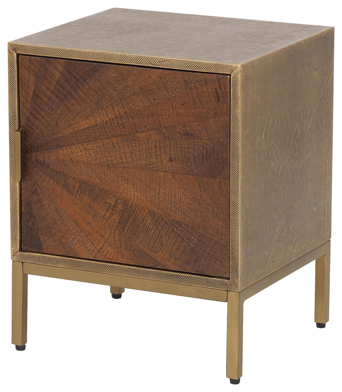 ÉJJELISZEKRÉNY aranyszínű, sárgarézszínű  - natúr színű/sárgarézszínű, Modern, faalapú anyag/fa (40/50/35cm) - MID.YOU