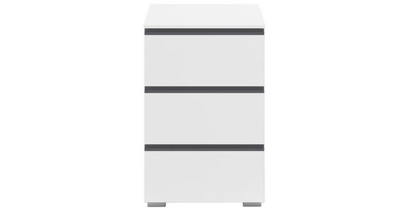 NACHTSCHRANK 40/61/42 cm  - Alufarben/Weiß, Trend, Holzwerkstoff/Kunststoff (40/61/42cm) - Xora