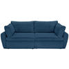 SCHLAFSOFA Cord, Plüsch Blau  - Blau/Schwarz, MODERN, Kunststoff/Textil (240/90/120cm) - Carryhome