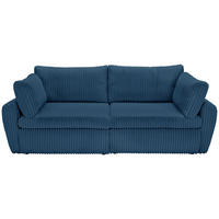 SCHLAFSOFA in Cord, Plüsch Blau  - Blau/Schwarz, Modern, Kunststoff/Textil (240/90/120cm) - Carryhome