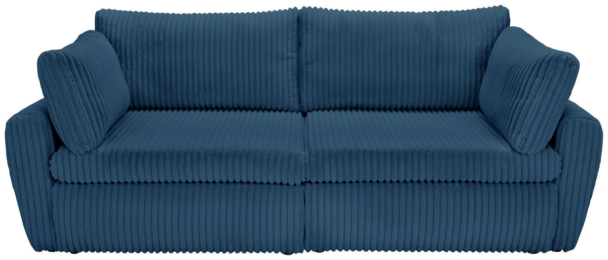 SCHLAFSOFA in Cord, Plüsch Blau  - Blau/Schwarz, Modern, Kunststoff/Textil (240/90/120cm) - Carryhome