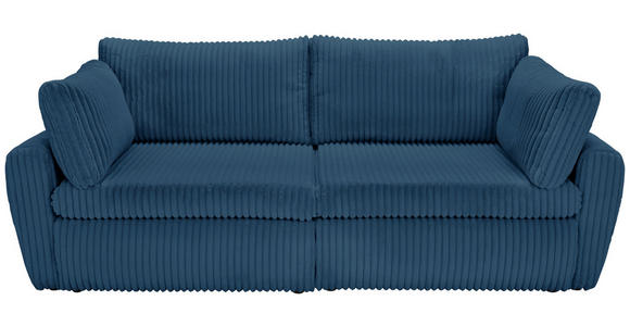 SCHLAFSOFA Cord, Plüsch Blau  - Blau/Schwarz, MODERN, Kunststoff/Textil (240/90/120cm) - Carryhome