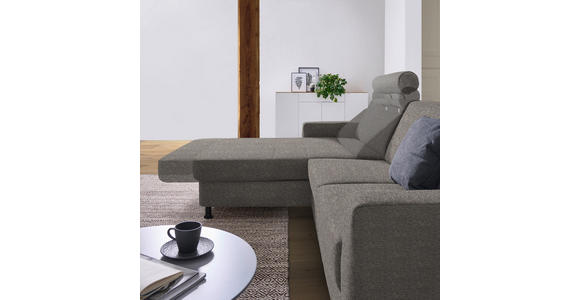 ECKSOFA in Webstoff Grau  - Schwarz/Grau, Design, Kunststoff/Textil (165/257cm) - Xora