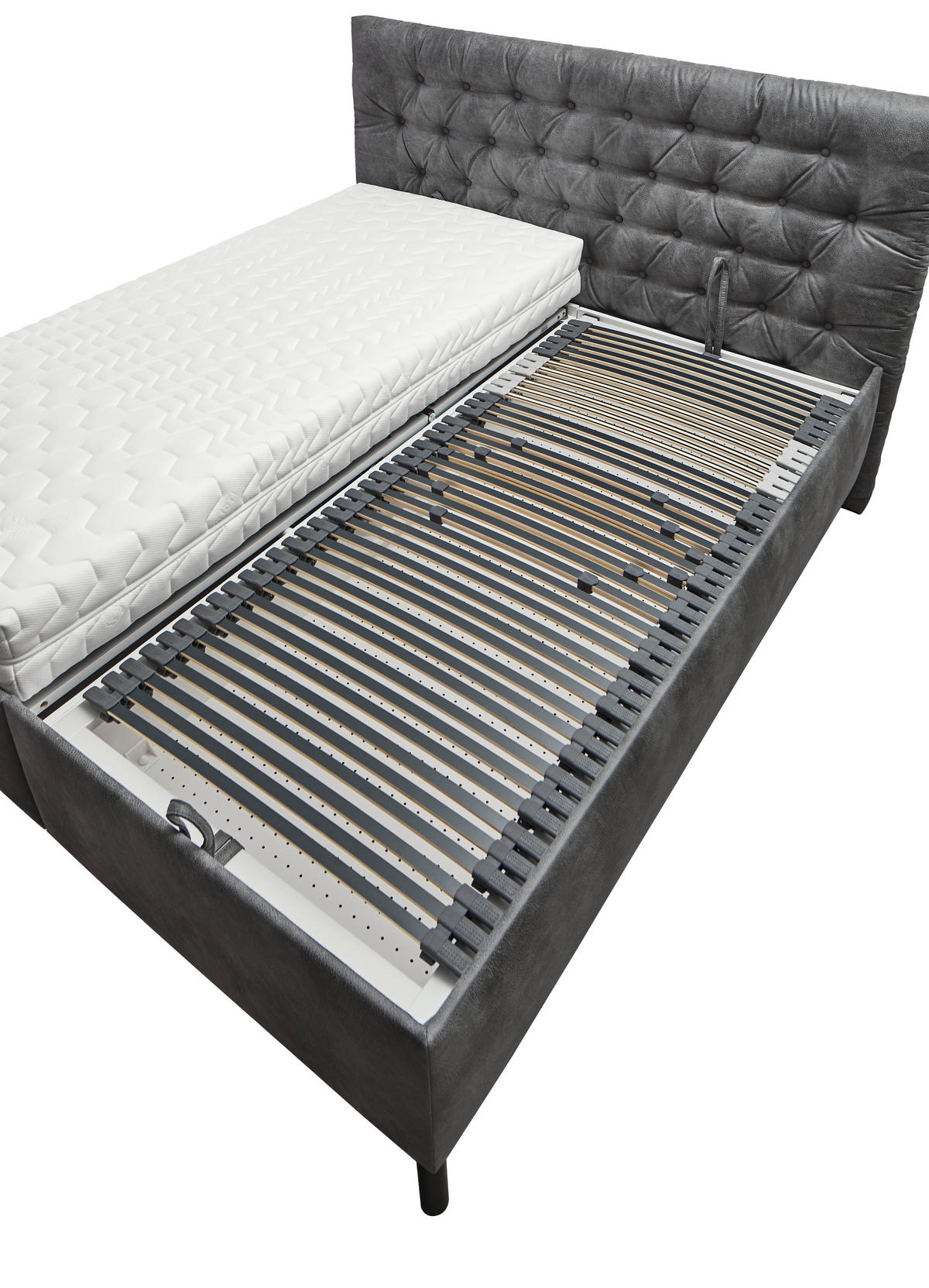 POLSTERBETT 180/200 cm, {[inkl. ],item.attr('349-543'),[, ]} - Schwarz/Weiß, Design, Holz/Textil (180/200cm) - Voleo