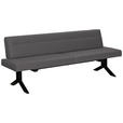 SITZBANK 220/87/70-86 cm  in Grau  - Schwarz/Grau, KONVENTIONELL, Textil/Metall (220/87/70-86cm) - Moderano