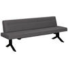 SITZBANK in Metall, Textil Grau  - Schwarz/Grau, Konventionell, Textil/Metall (220/87/70cm) - Moderano