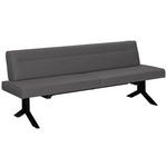 SITZBANK 220/87/70 cm  in Grau  - Schwarz/Grau, KONVENTIONELL, Textil/Metall (220/87/70cm) - Moderano