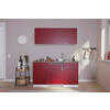 MINIKÜCHE 150 cm   in Rot  - Edelstahlfarben/Rot, Basics, Holzwerkstoff/Kunststoff (150cm) - Respekta