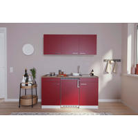 MINIKÜCHE 150 cm   in Rot  - Edelstahlfarben/Rot, Basics, Holzwerkstoff/Kunststoff (150cm) - Respekta