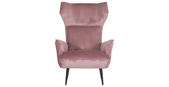 OHRENSESSEL Plüsch Rosa - Schwarz/Rosa, KONVENTIONELL, Textil/Metall (83/110/92cm) - Carryhome