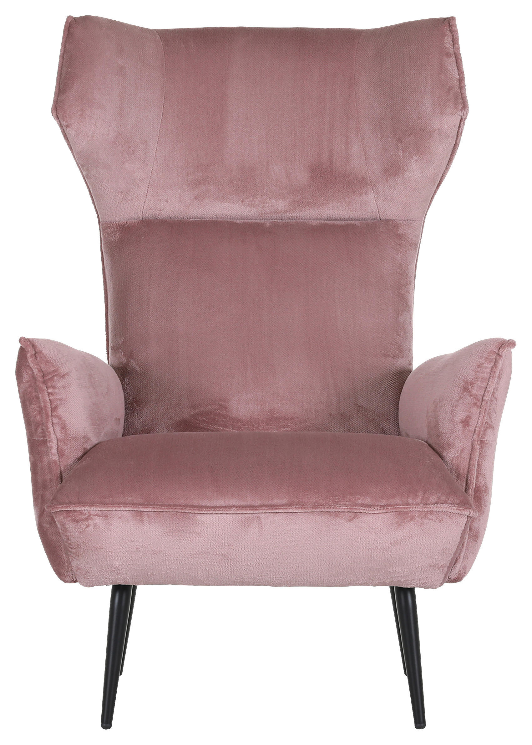 OHRENSESSEL Plüsch Rosa  - Schwarz/Rosa, KONVENTIONELL, Textil/Metall (83/110/92cm) - Carryhome