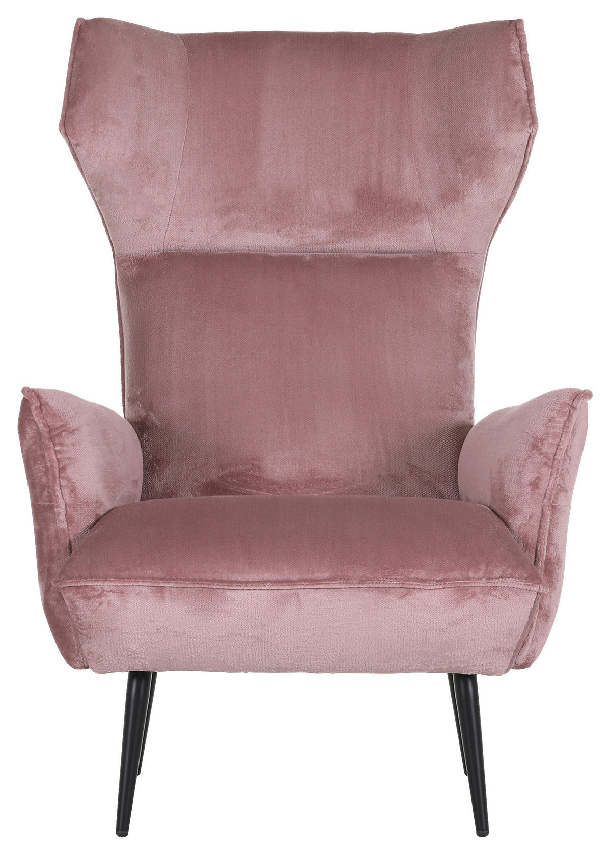 OHRENSESSEL in Plüsch Rosa  - Schwarz/Rosa, Konventionell, Textil/Metall (83/110/92cm) - Carryhome