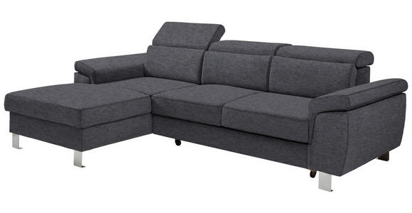 ECKSOFA  in Webstoff Grau  167/250 cm  - Silberfarben/Grau, Design, Textil/Metall (167/250cm) - Xora