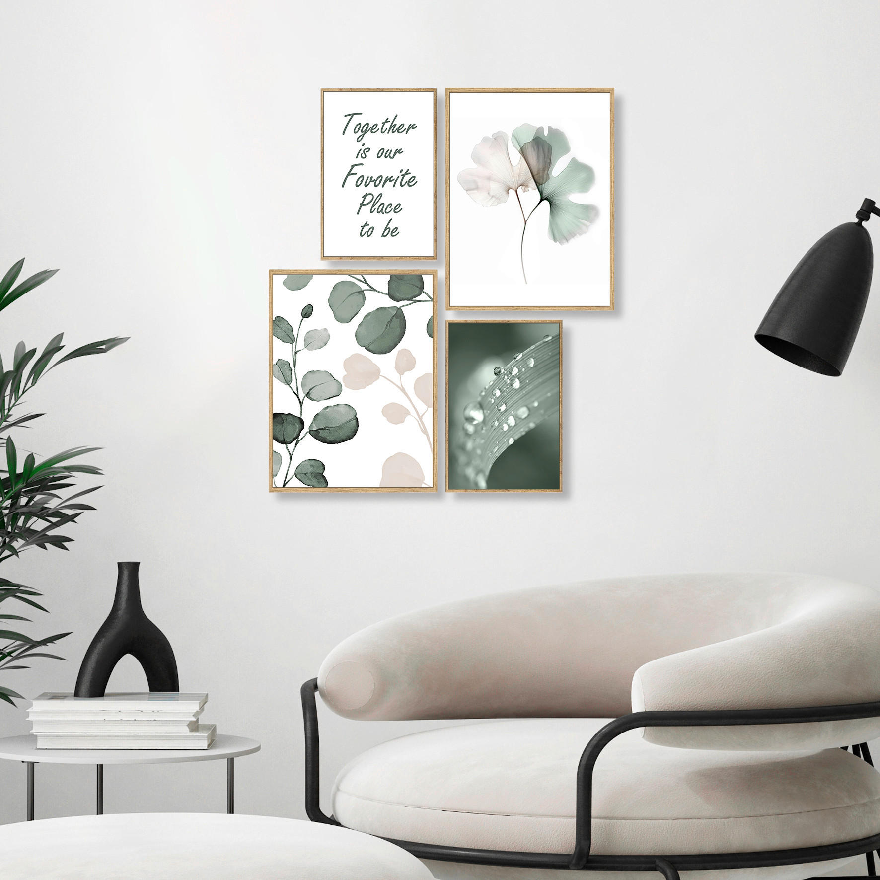 KUNSTDRUCK Text, Blumen 67/65 cm  - Eichefarben/Multicolor, Trend, Holzwerkstoff (67/65cm) - Monee