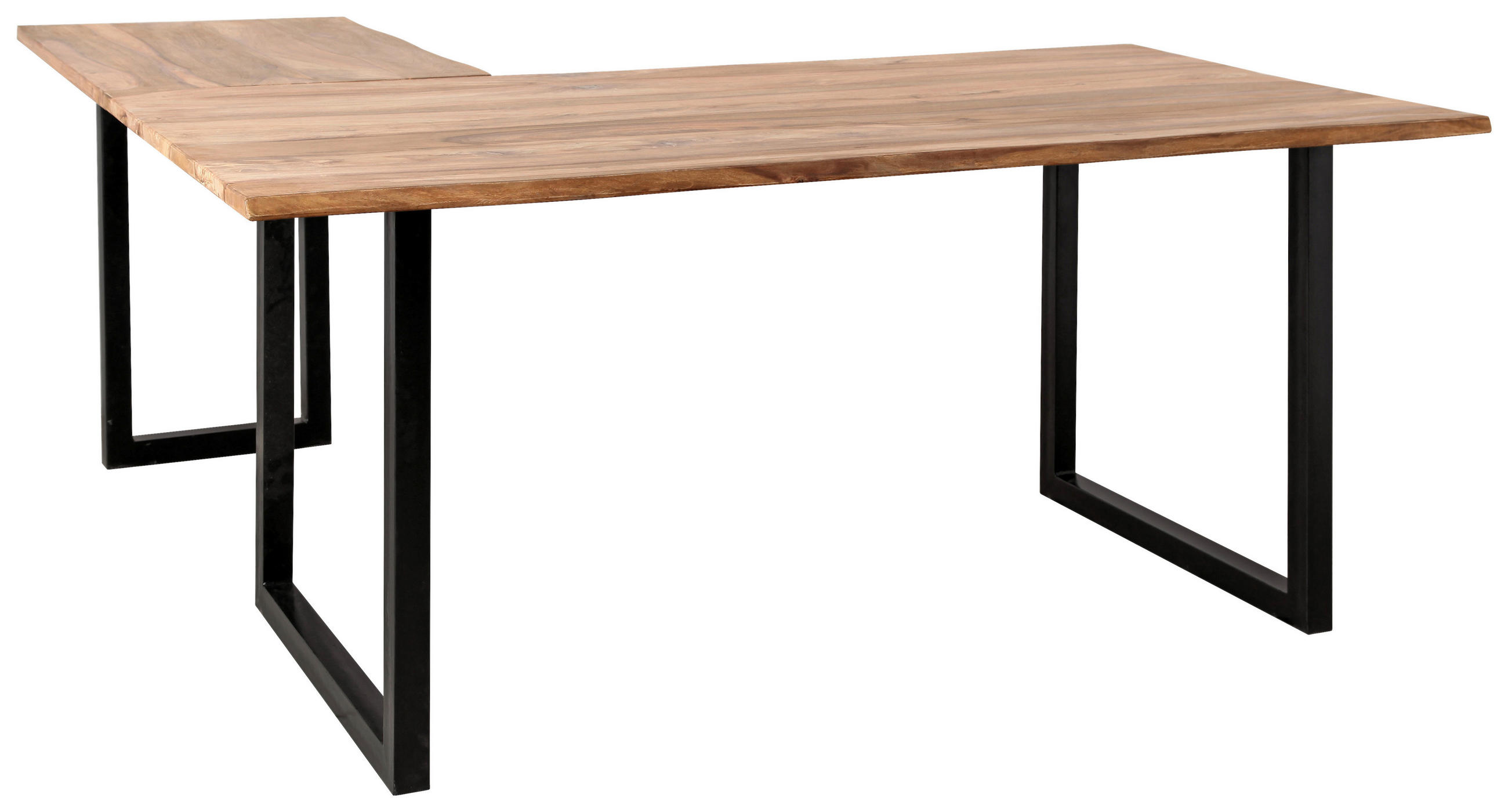 ECKSCHREIBTISCH 180/180/77 cm  in Schwarz, Sheeshamfarben  - Sheeshamfarben/Schwarz, LIFESTYLE, Holz/Metall (180/180/77cm) - MID.YOU
