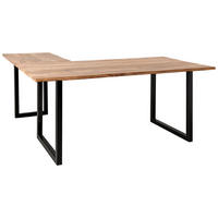 ECKSCHREIBTISCH 180/180/77 cm  in Schwarz, Sheeshamfarben  - Sheeshamfarben/Schwarz, LIFESTYLE, Holz/Metall (180/180/77cm) - MID.YOU