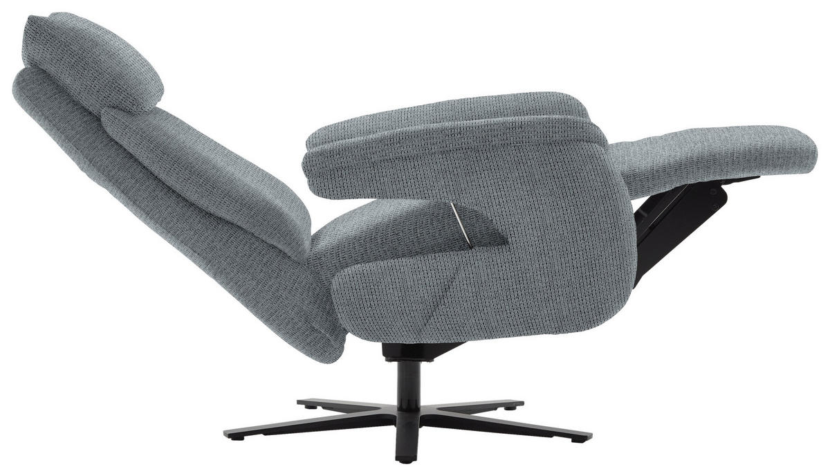 FERNSEHSESSEL in Struktur Anthrazit  - Anthrazit/Schwarz, MODERN, Textil/Metall (73/113-117/85cm) - Cantus