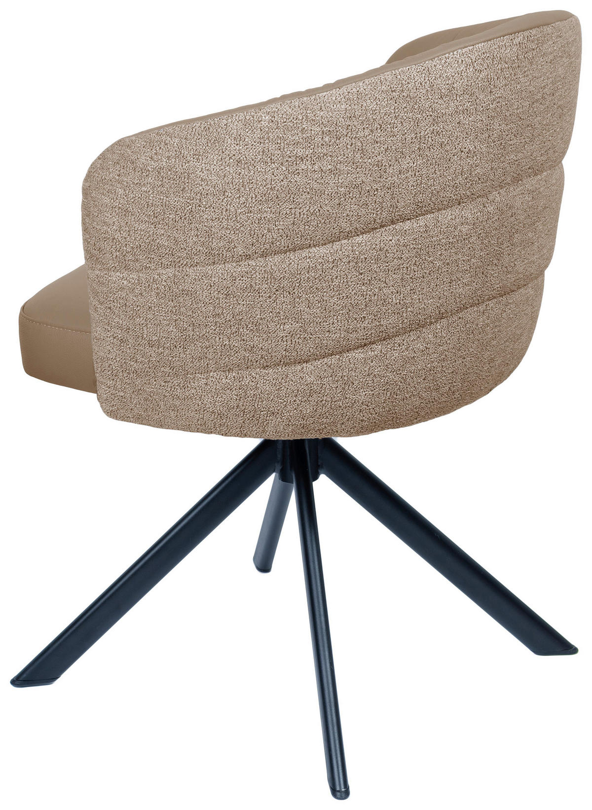 ARMLEHNSTUHL  in Eisen Webstoff Echtleder pigmentiert  - Taupe/Schwarz, Design, Leder/Textil (59/82/62cm) - Novel