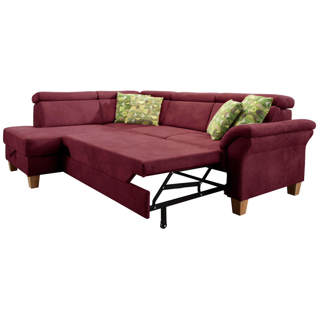 Thumbnail - Sit & More Ecksofa, Bordeaux, Textil, Buche, 5,5-Sitzer, Ottomane links, L-Form, 245x194 cm, Goldenes M, Oeko-Tex® Stand...