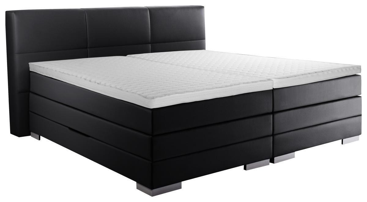 BOXSPRINGBETT 180/200 cm  in Schwarz  - Silberfarben/Schwarz, MODERN, Holzwerkstoff/Textil (180/200cm) - Livetastic