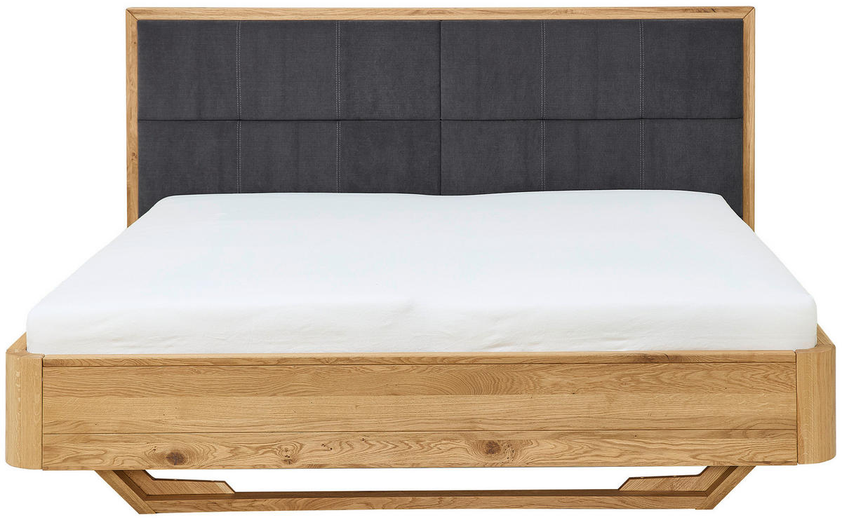 BETT 200/200 cm  Eichefarben   - Eichefarben/Grau, Modern, Holz (200/200cm) - Livetastic