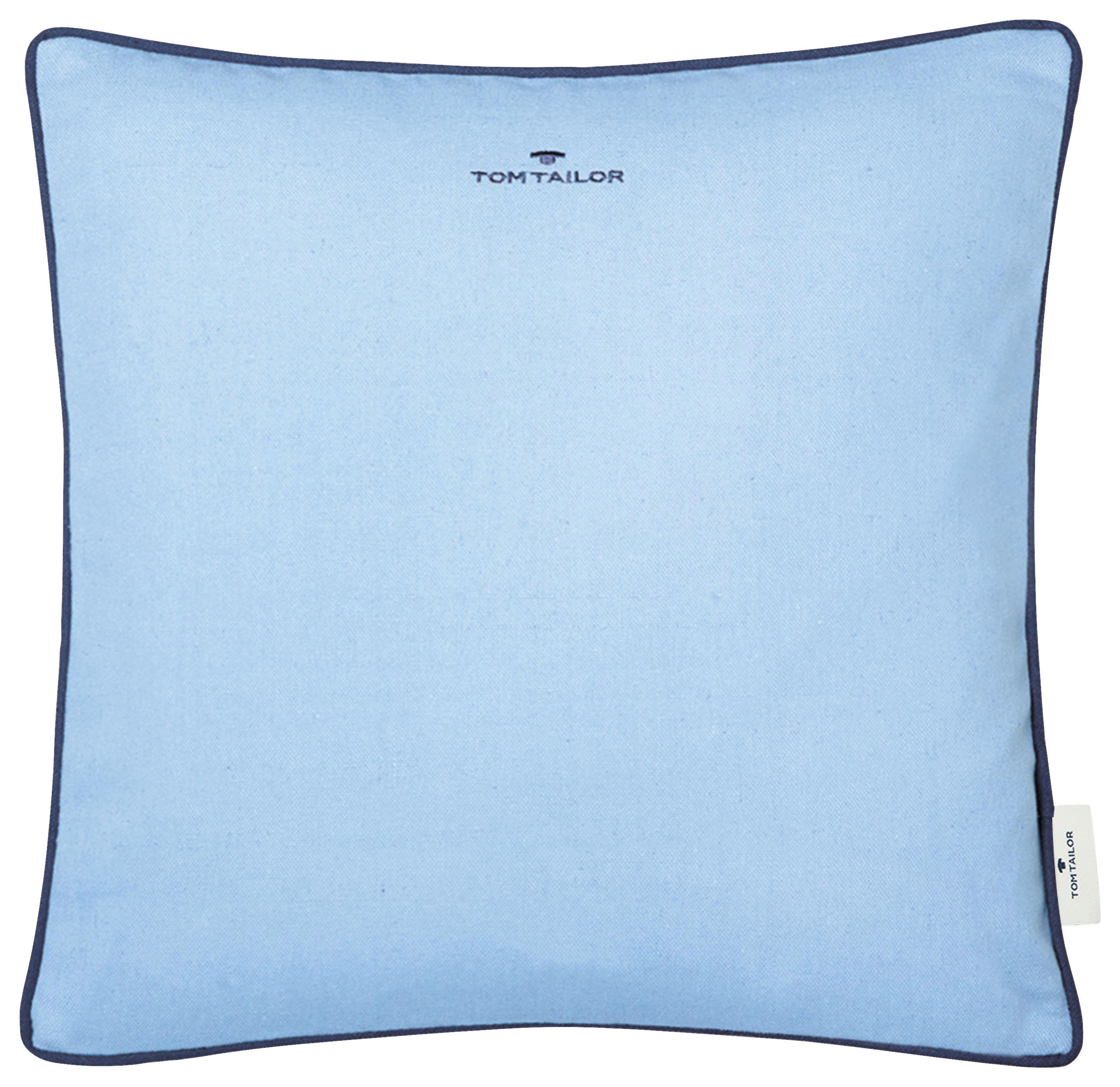 KISSENHÜLLE Dove Signature 40/40 cm  - Blau/Hellblau, KONVENTIONELL, Textil (40/40cm) - Tom Tailor