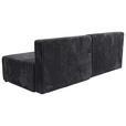 ECKSOFA Schwarz Cord  - Schwarz, MODERN, Holz/Textil (145/210cm) - Carryhome