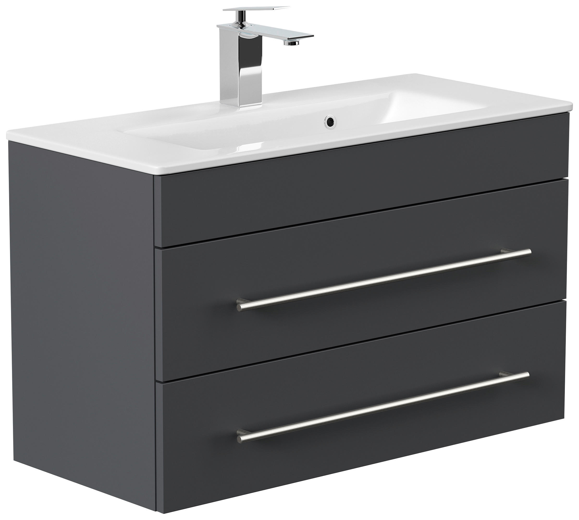 BADEZIMMER  in 80,4 cm  - Silberfarben/Graphitfarben, MODERN, Keramik/Holzwerkstoff (80,4cm) - MID.YOU