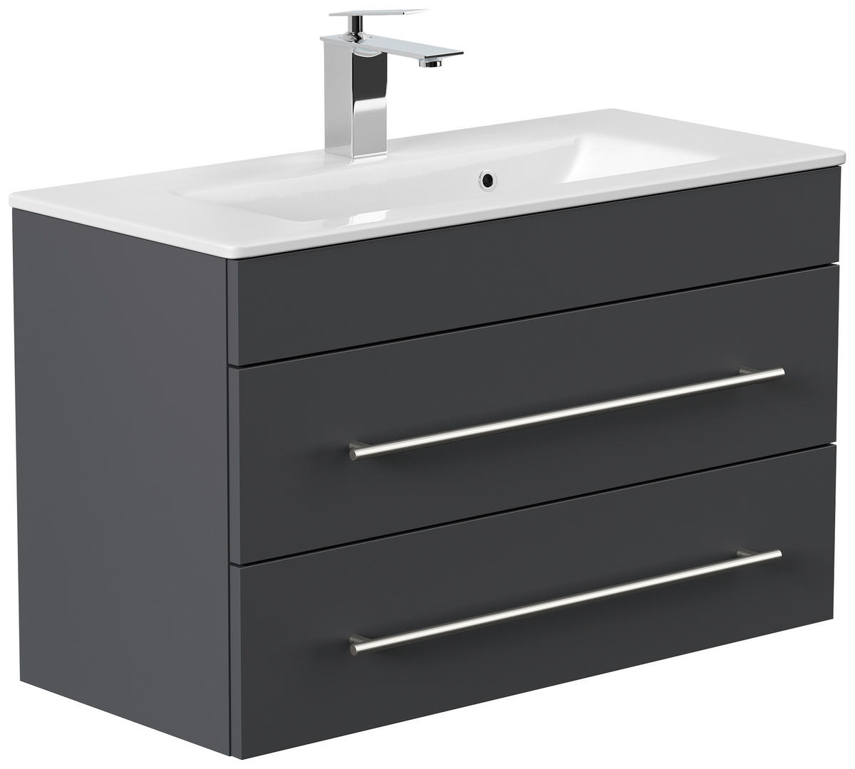 BADEZIMMER  in 80,4 cm  - Silberfarben/Graphitfarben, MODERN, Keramik/Holzwerkstoff (80,4cm) - MID.YOU