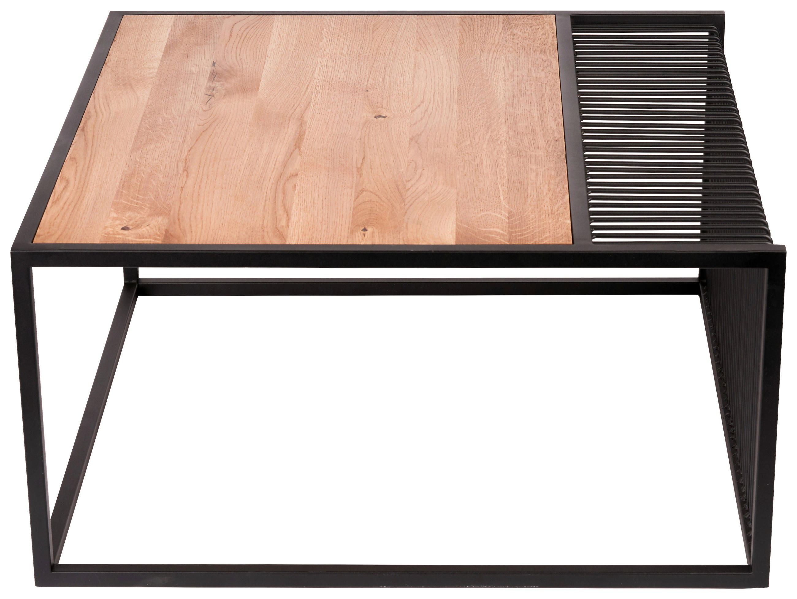COUCHTISCH in Holz, Metall 80/80/40 cm  - Eichefarben/Schwarz, Natur, Holz/Metall (80/80/40cm) - Novel