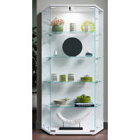 VITRINE in Weiß  - Transparent/Schwarz, Design, Glas/Holzwerkstoff (83/114/17cm) - MID.YOU