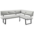 ECKBANK 180/140 cm  in Creme, Schwarz  - Creme/Schwarz, MODERN, Textil/Metall (180/140cm) - Cantus