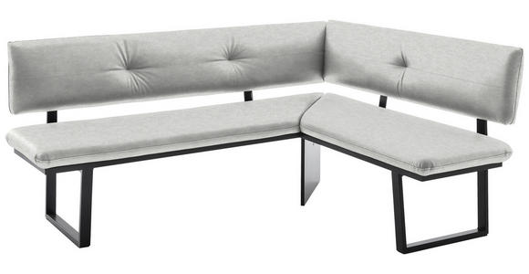 ECKBANK 205/165 cm in Creme, Schwarz - Creme/Schwarz, MODERN, Textil/Metall (205/165cm) - Cantus