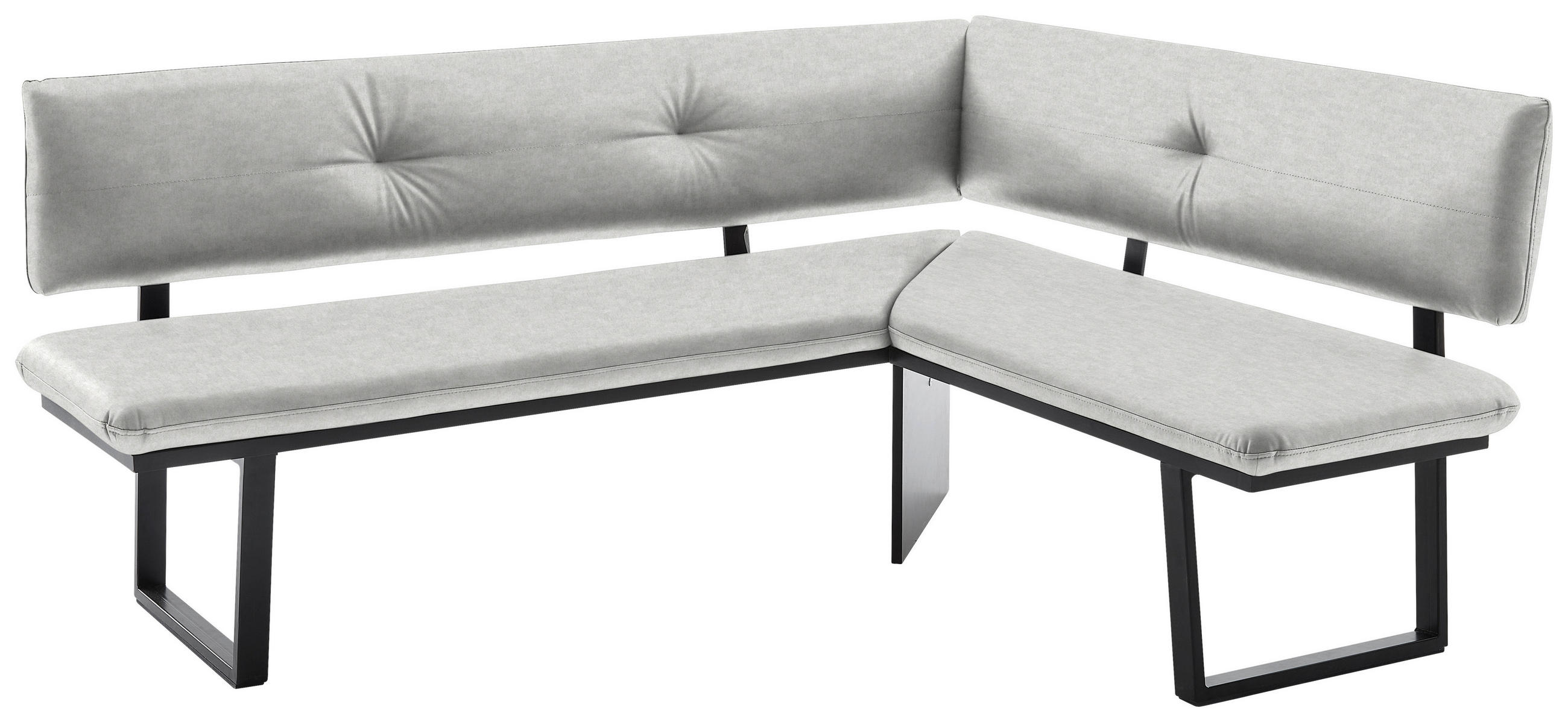 ECKBANK 180/140 cm  in Creme, Schwarz  - Creme/Schwarz, MODERN, Textil/Metall (180/140cm) - Cantus