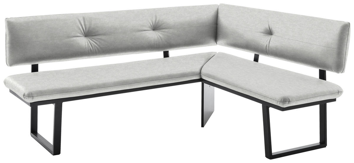 ECKBANK 180/140 cm  in Creme, Schwarz  - Creme/Schwarz, MODERN, Textil/Metall (180/140cm) - Cantus