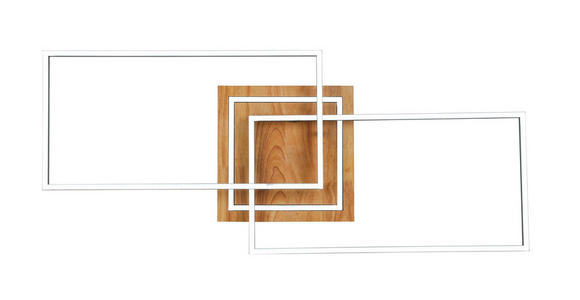 LED-DECKENLEUCHTE 86/46/11 cm - Schwarz/Naturfarben, Trend, Holz/Kunststoff (86/46/11cm) - Novel