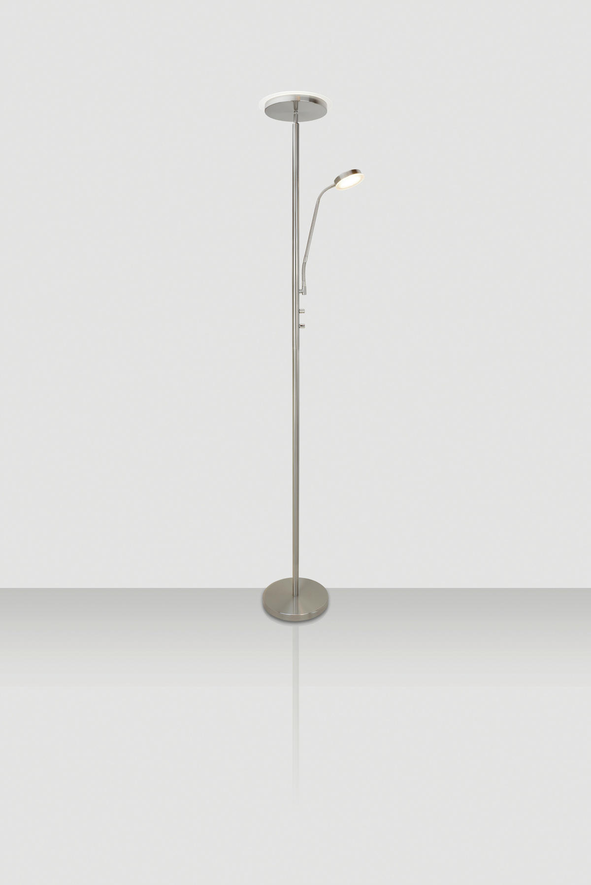 STOJACIA LED LAMPA, 26/180 cm  - niklová, Basics, kov/plast (26/180cm) - Novel